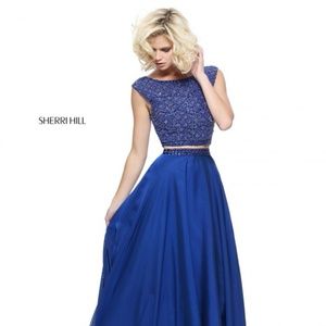 Authentic NEW Sherri Hill 51091 Royal Blue Gown